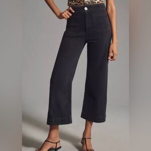 The Colette Denim High-Rise Cropped Wide-Leg Jeans by Maeve. NWT size 30